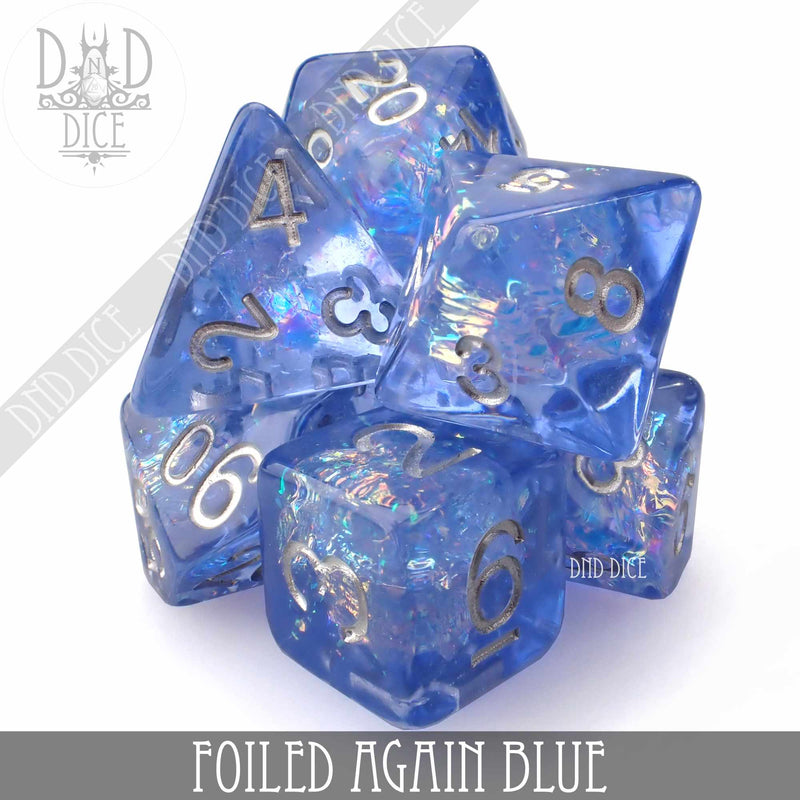 DND DICE Foiled Again Blue Dice Set