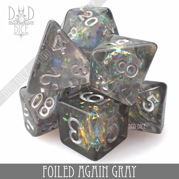 DND DICE Foiled Again Gray Dice Set