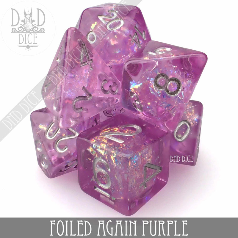 DND DICE Foiled Again Purple Dice Set