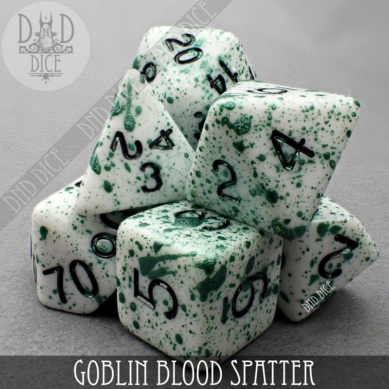 DND DICE Goblin Blood Spatter Dice Set