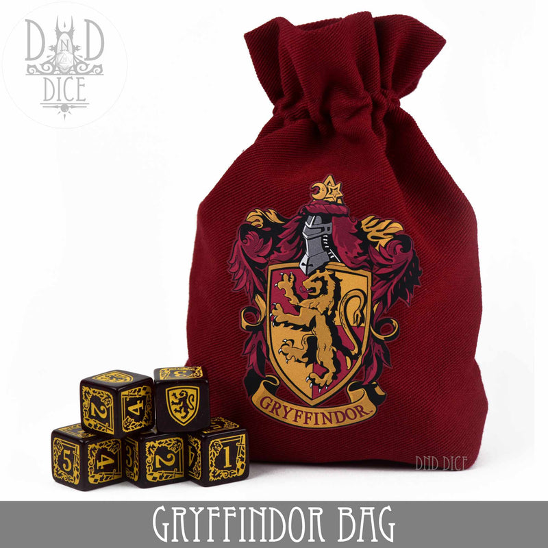 DND DICE Harry Potter - Gryffindor Dice Bag & 5D6