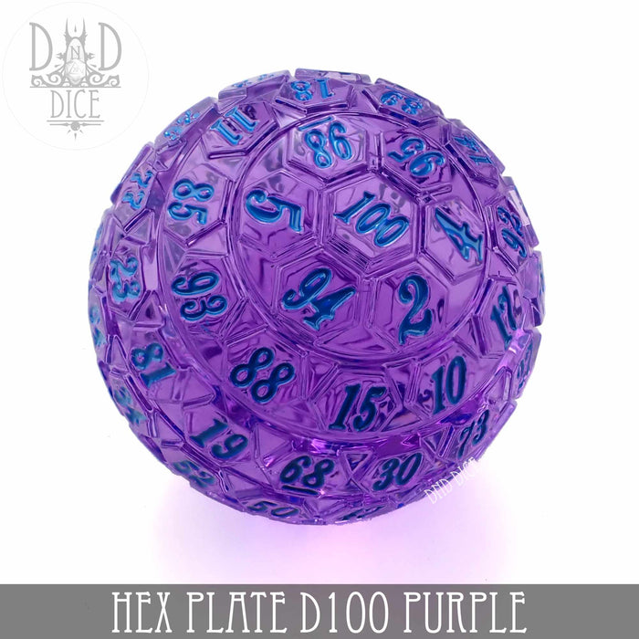 DND DICE Hex Plate D100 Purple With Blue(45mm)