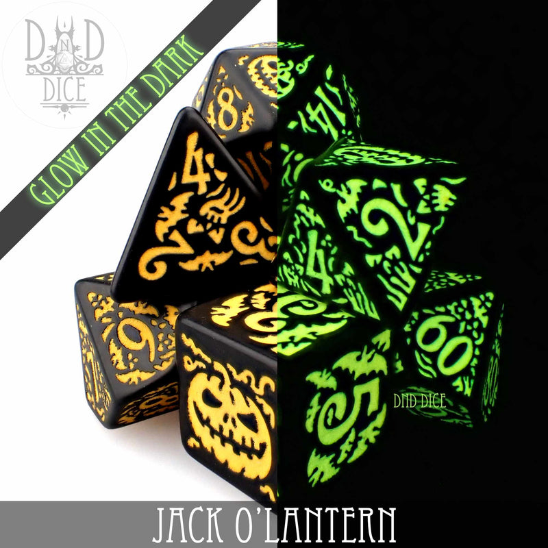 DND DICE Jack O’Lantern Glow in the Dark Dice Set