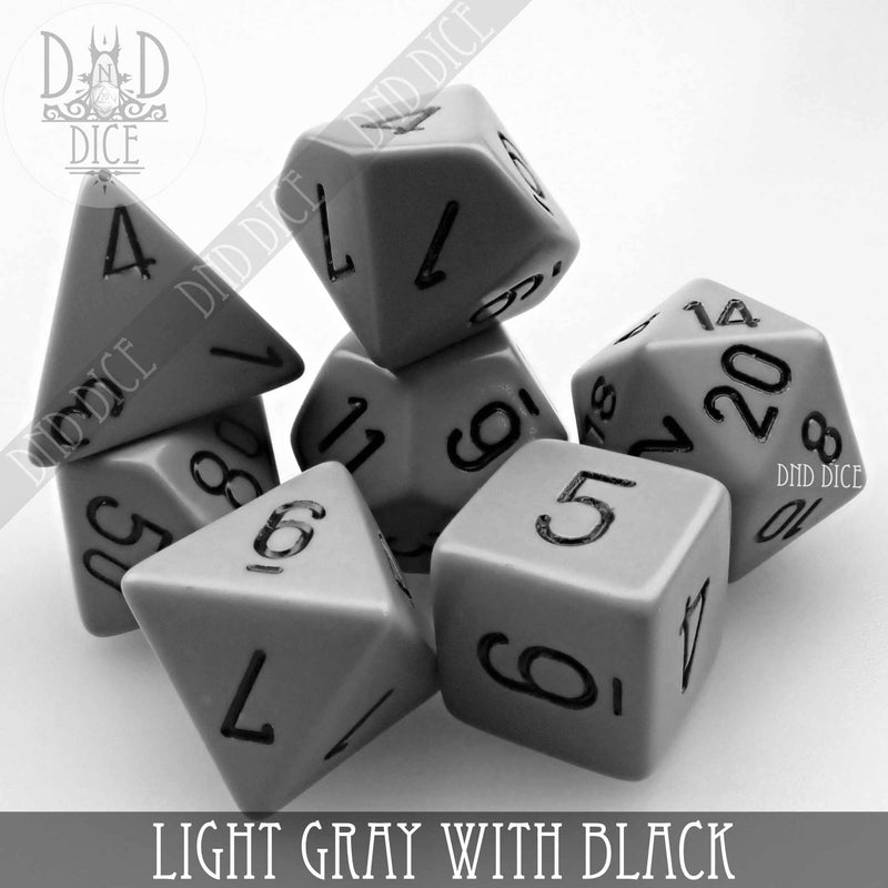 DND DICE Light Gray with Black Dice Set