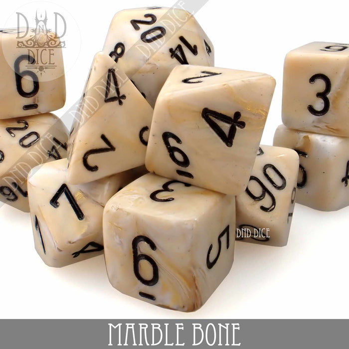 DND DICE Marble Bone 11 Dice Set