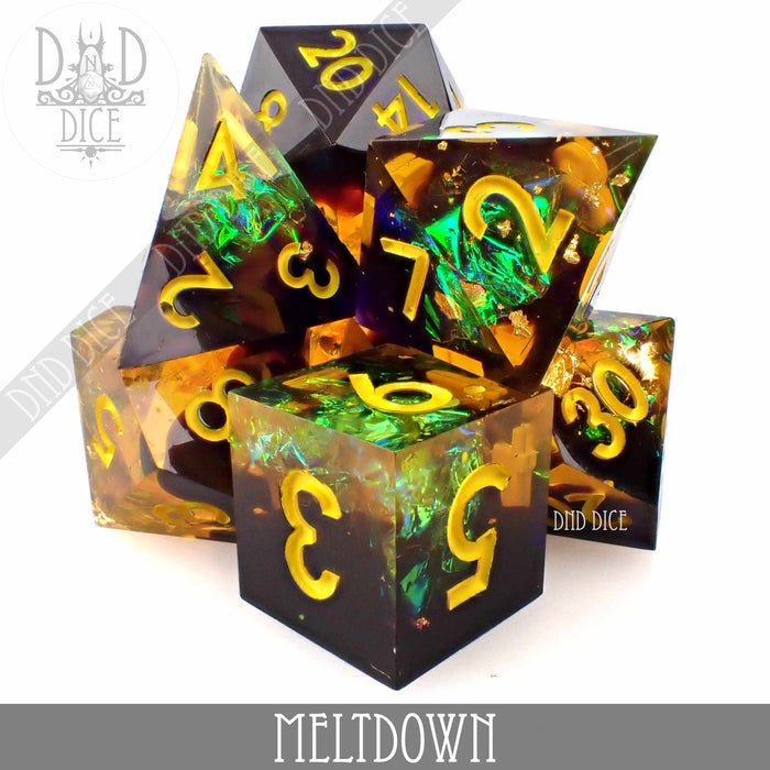 DND DICE Meltdown Handmade Dice Set