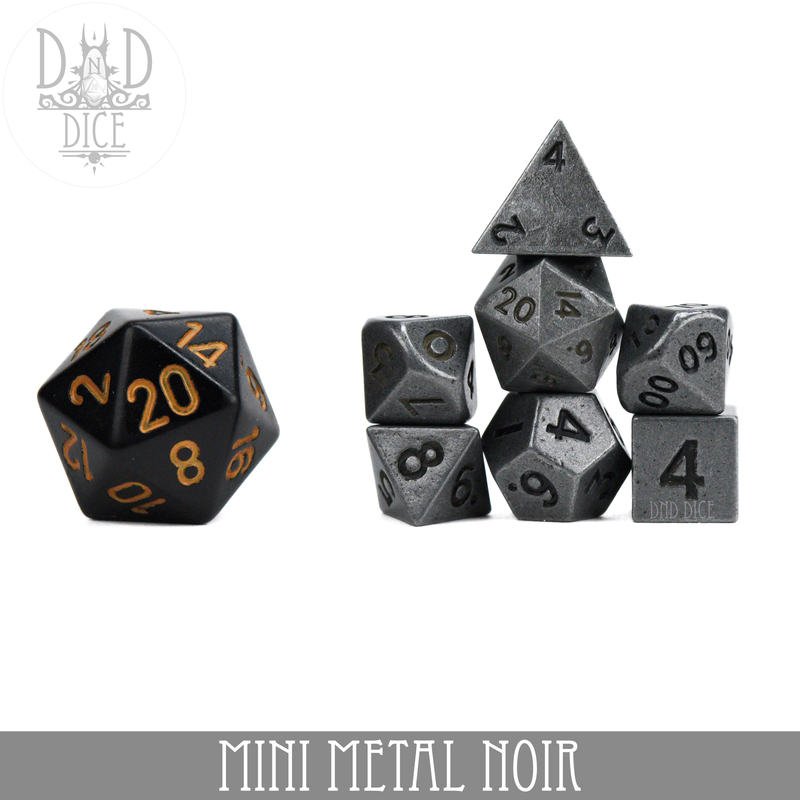 DND DICE Mini Metal Noir Dice Set (10mm)