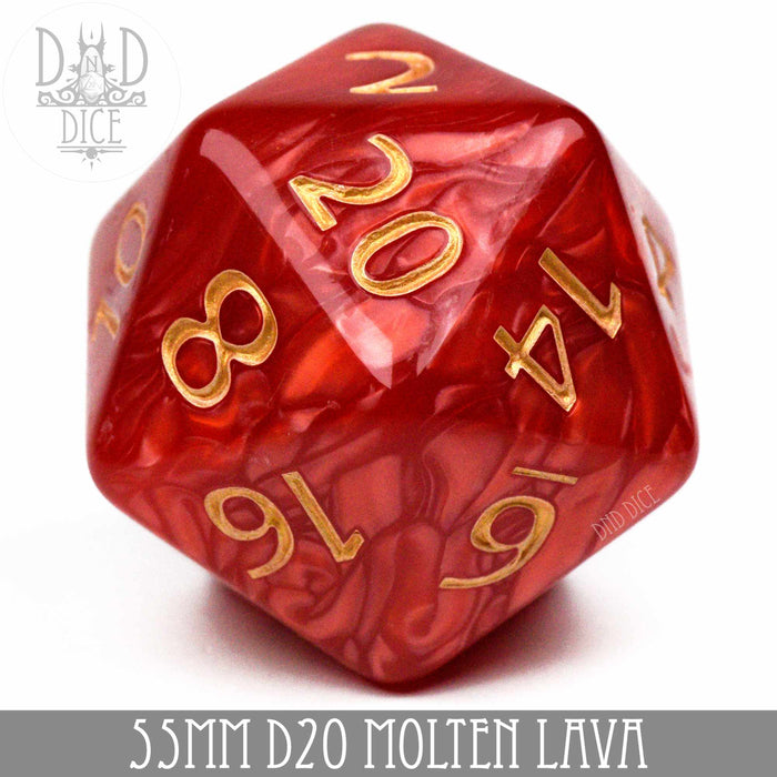 DND DICE 55mm D20 - Molten Lava