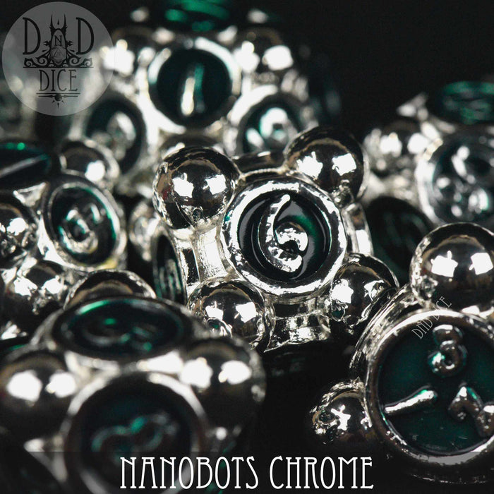 DND DICE Nanobots Chrome Metal Dice Set