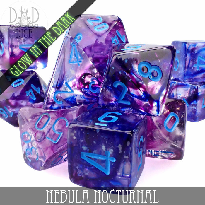 DND DICE Nebula Nocturnal 11 Dice Set (Glow)