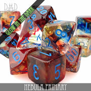 DND DICE Nebula Primary 11 Dice Set (Glow)