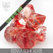 DND DICE Nebula Red & Silver Dice Set (Glow)