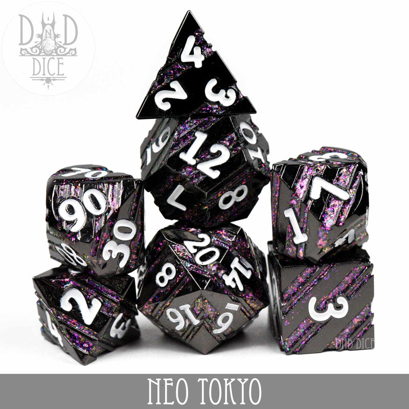 DND DICE Neo Tokyo Metal Dice Set