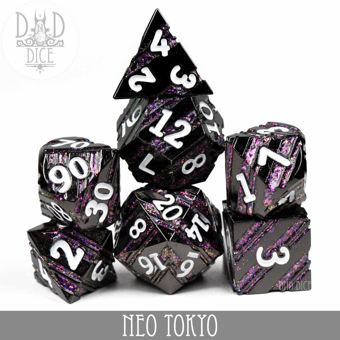 DND DICE Neo Tokyo Metal Dice Set