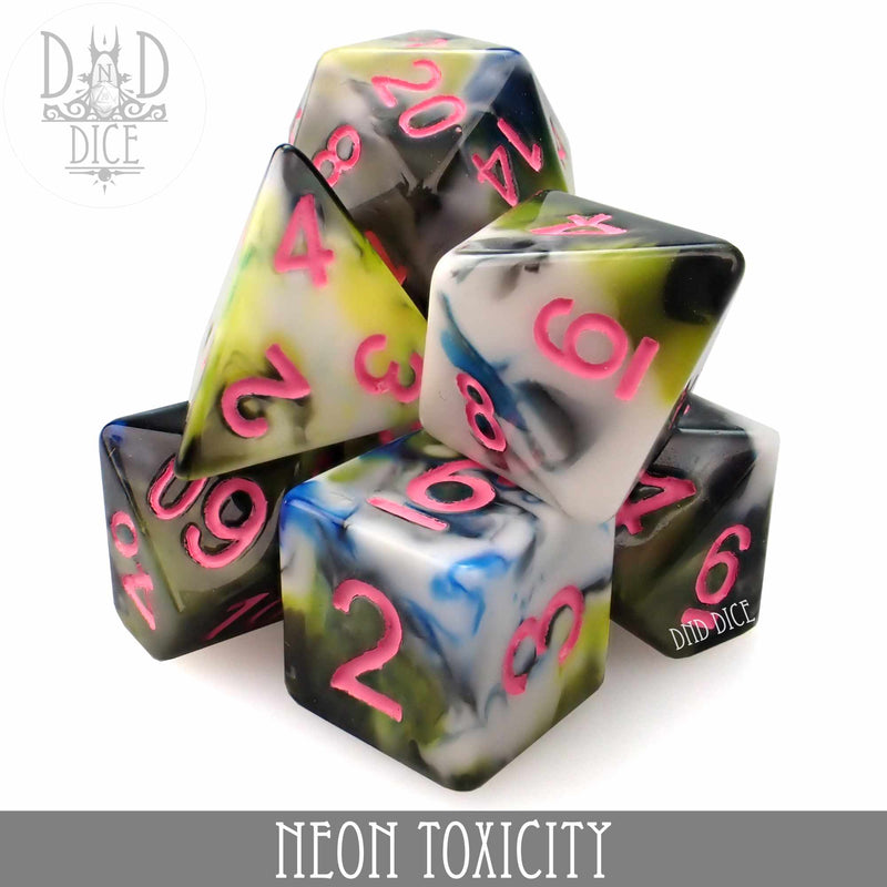DND DICE Neon Toxicity Dice Set