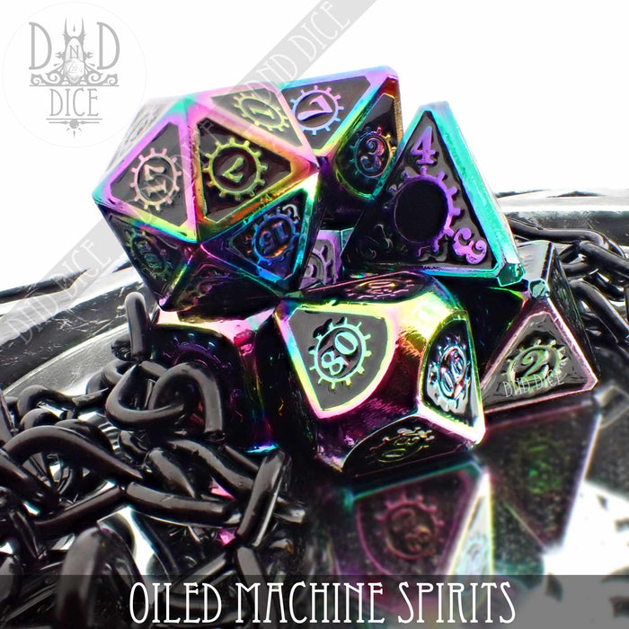 DND DICE Oiled Machine Spirits Metal Dice Set — White Rose Hobbies