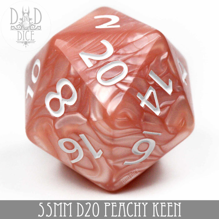 DND DICE 55mm D20 - Peachy Keen