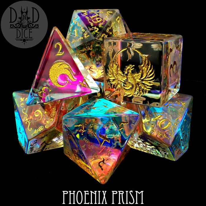 DND DICE Phoenix Prism Glass Dice Set (Gift Box)