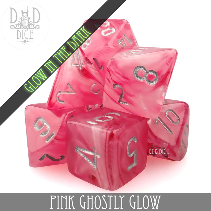 DND DICE Pink Ghostly Glow Dice Set