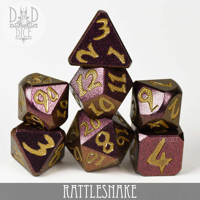 DND DICE Rattlesnake Metal Dice Set