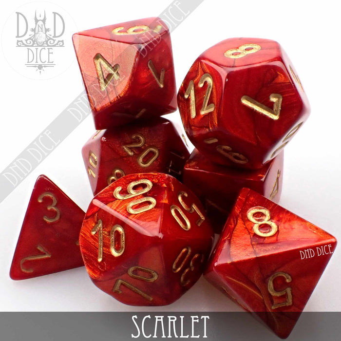 DND DICE Scarab Scarlet Dice Set