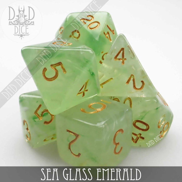 DND DICE Sea Glass Emerald Dice Set