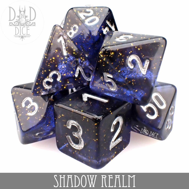 DND DICE Shadow Realm Glitter Dice Set