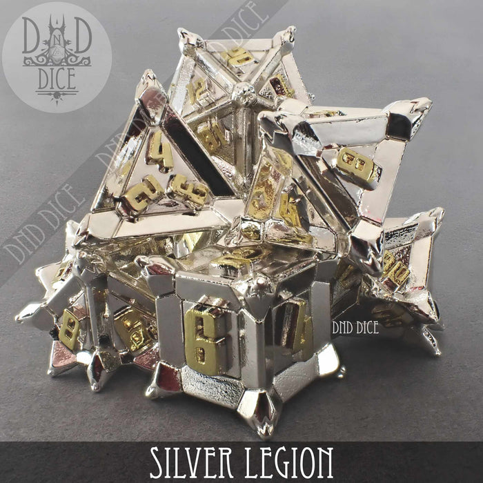 DND DICE Silver Legion Metal Dice Set