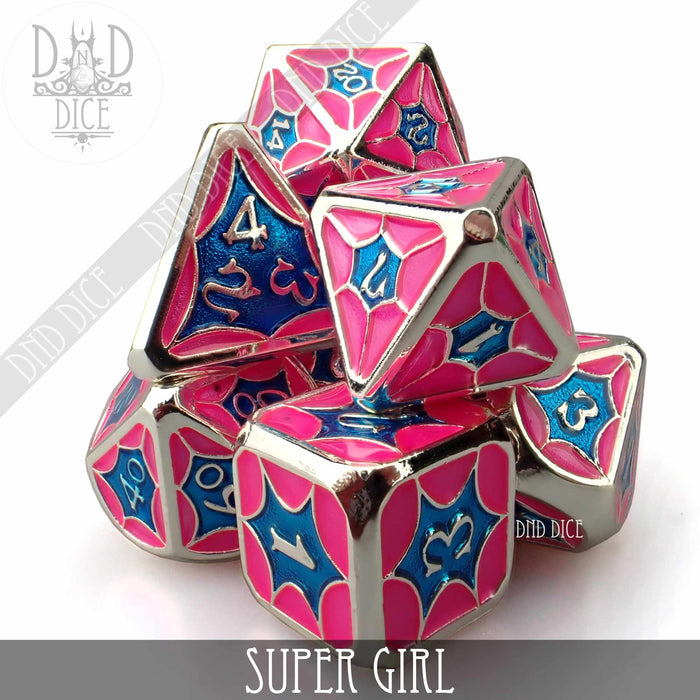 DND DICE Super Girl Metal Dice Set