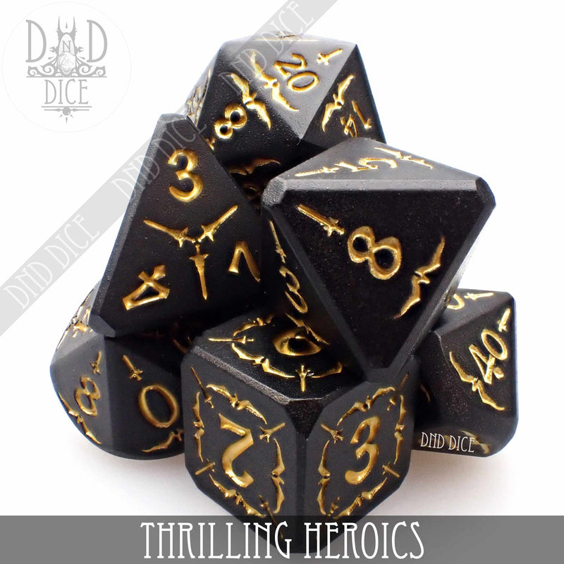 DND DICE Thrilling Heroics Metal Dice Set