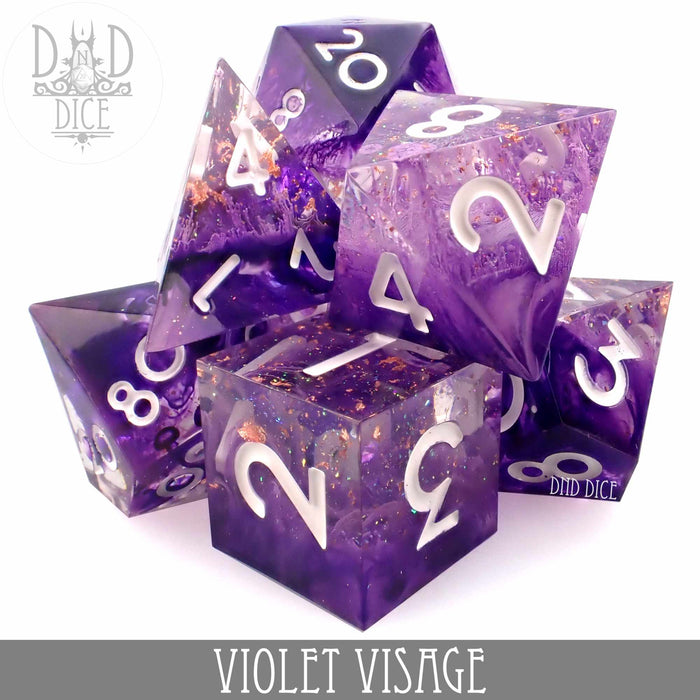 DND DICE Violet Visage Handmade Dice Set