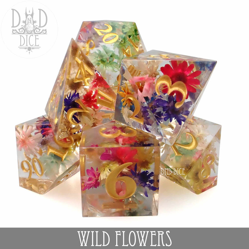 DND DICE Wild Flowers Handmade Dice Set