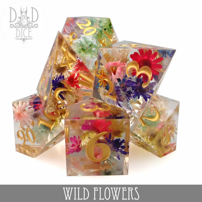 DND DICE Wild Flowers Handmade Dice Set