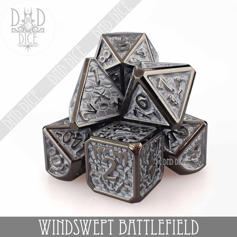 DND DICE Windswept Battlefield Metal Dice Set