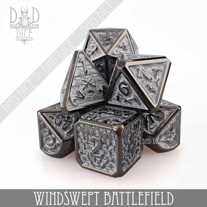 DND DICE Windswept Battlefield Metal Dice Set