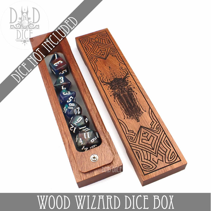DND DICE Wood Wizards Dice Box