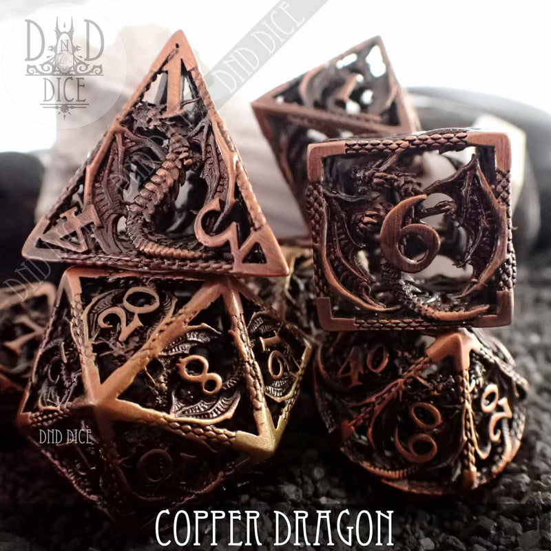 DND DICE Copper Dragon Metal Dice Set (Gift Box)