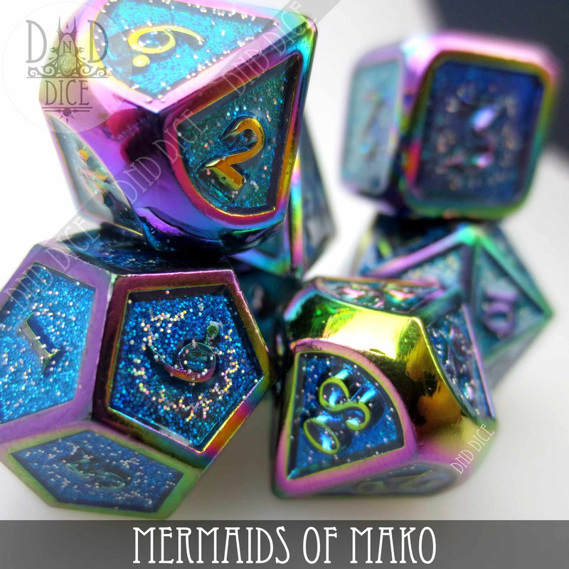 DND DICE Mermaids of Mako Metal Dice Set