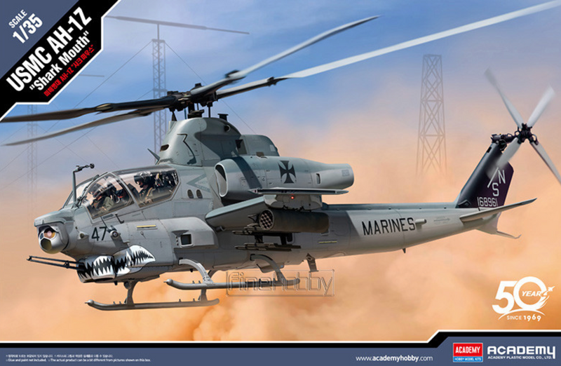 ACADEMY 12127 1/35 USMC AH-1Z "Shark Mouth" Model Helicopter Kit