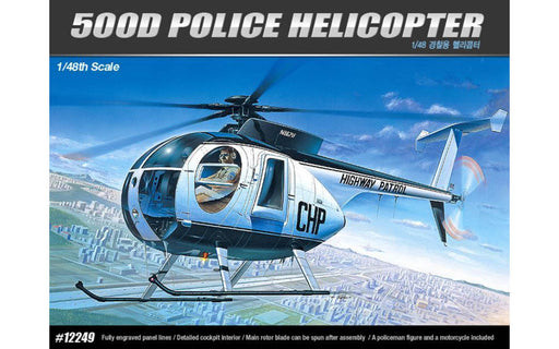 ACADEMY 12249 1/48 Hughes 500D Police Helicopter Model Kit