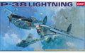 ACADEMY 12282 1/48 P-38J/L/F-5E Lightning Droopsnoot Model Aircraft Kit