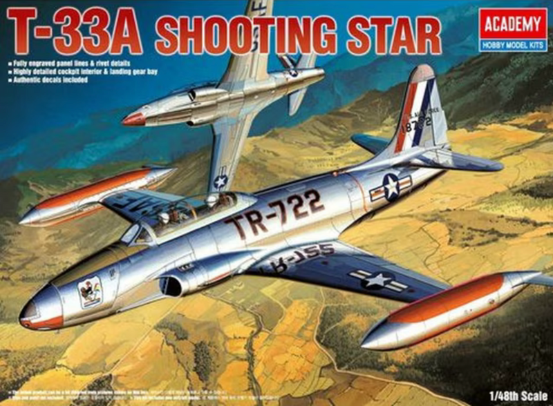 ACADEMY 12284 1/48 T-33A Shooting Star Jet Model Aircraft Kit
