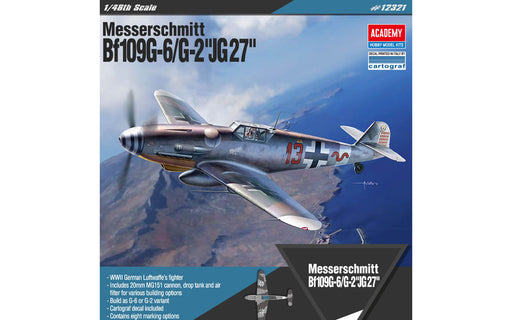 ACADEMY 12321 1/48 Messerschmitt Bf109G-6/G-2 "JG27" Model Aircraft Kit