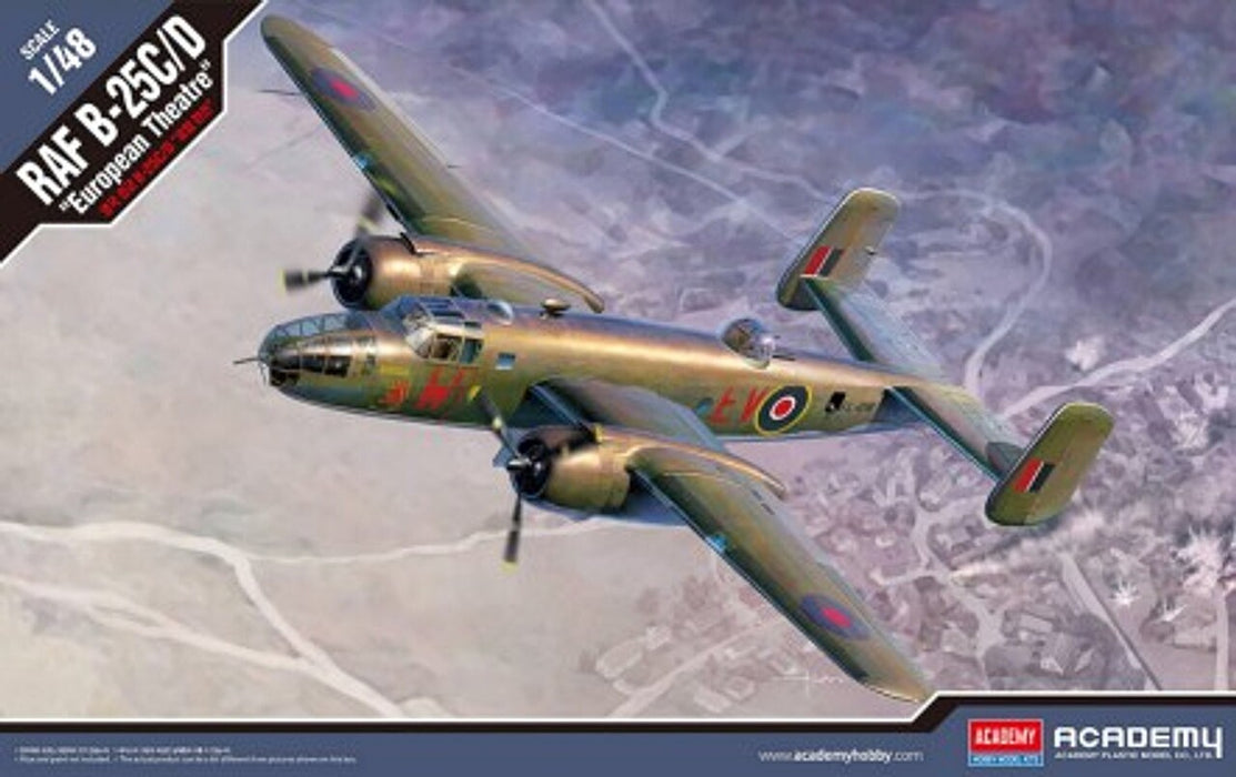 ACADEMY 12339 1/48 RAF B-25C/D "European Theatre" Model Aircraft Kit