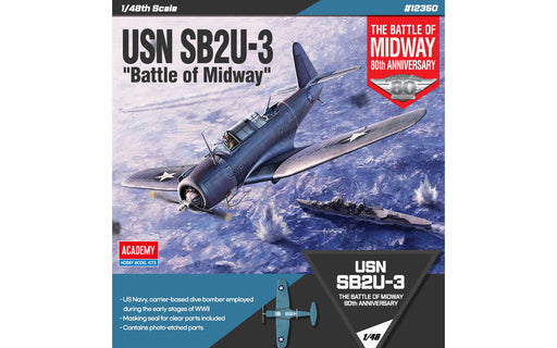 ACADEMY 12350 1/48 USN SB2U-3 Vindicator "Midway" Model Aircraft Kit