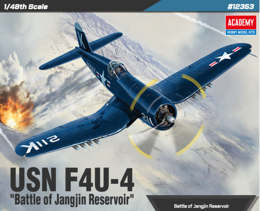ACADEMY 12353 1/48 Vought F4U-4 Corsair - Battle of Jangjin Reservoir Model Aircraft Kit