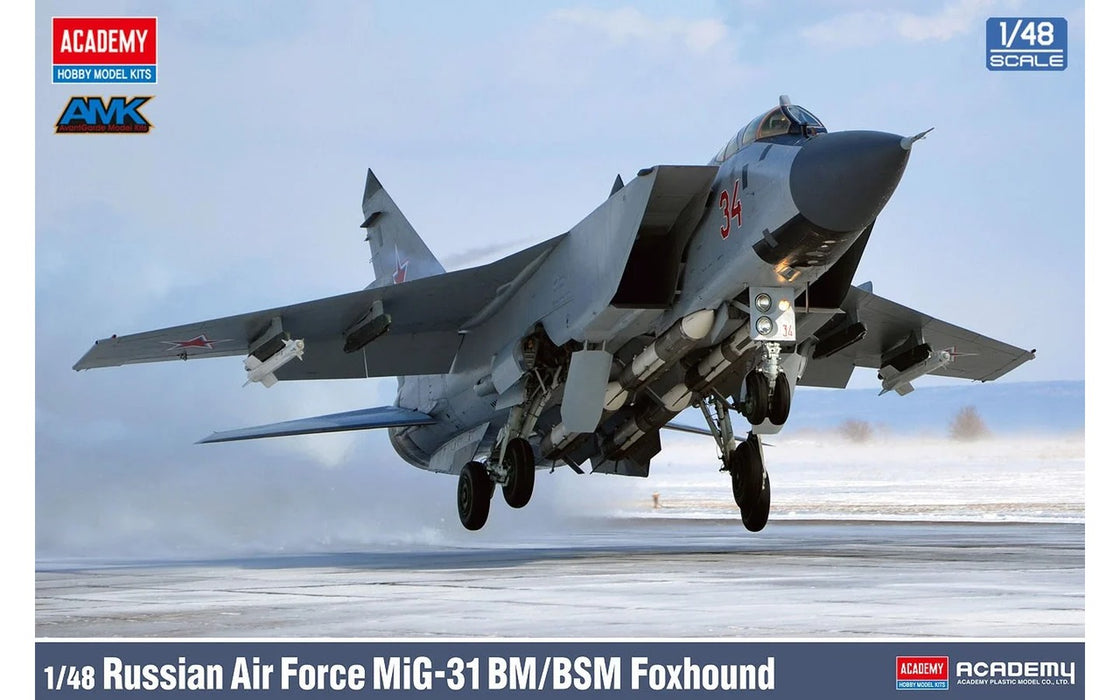 ACADEMY 12364 1/48 Russian MiG-31 BM/BSM Foxhound Model Aircraft Kit