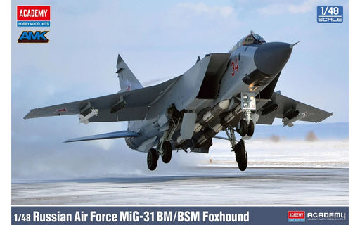 ACADEMY 12364 1/48 Russian MiG-31 BM/BSM Foxhound Model Aircraft Kit