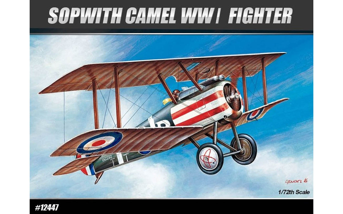 ACADEMY 12447 1/72 Sopwith Camel WWI Fighter Bi-Plane Model Aircraft Kit