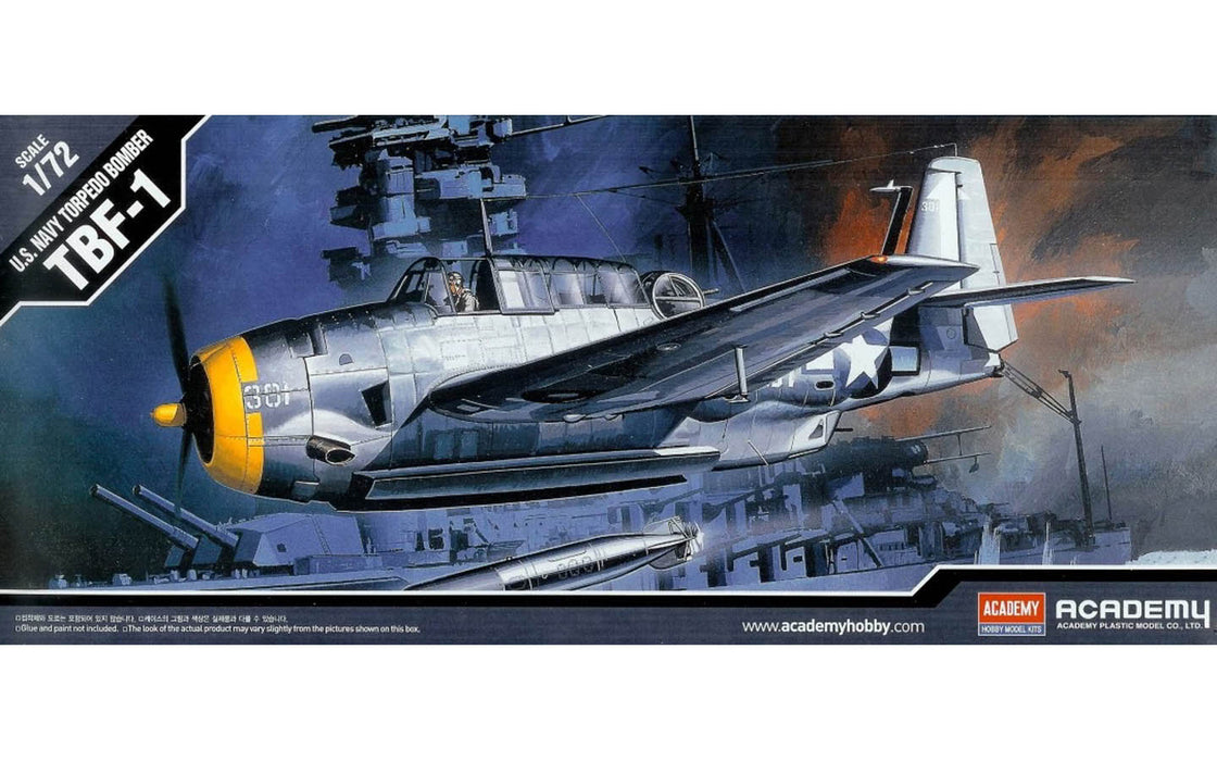 ACADEMY 12452 1/72 USN TBF-1 Avenger Torpedo Bomber Model Aircraft Kit